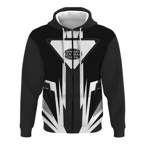 Railspirit New York Central Railroad Hoodie Bold Graphic Style All Over Printed Zip Up Hoodie