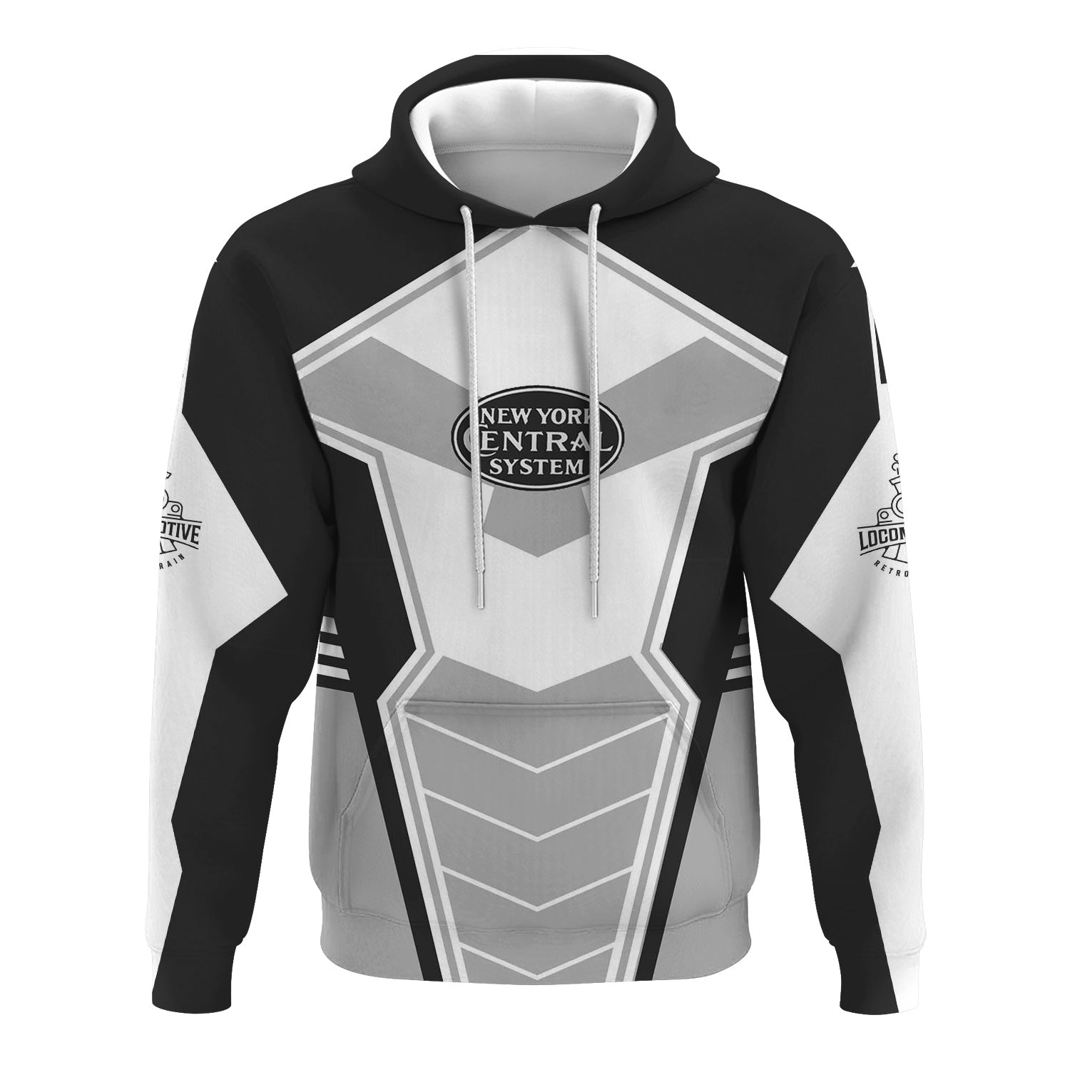 Railspirit Personalized New York Central Railroad Hoodie Engine-Inspired Style Train Zip Up Hoodie for Railroad Fanatic