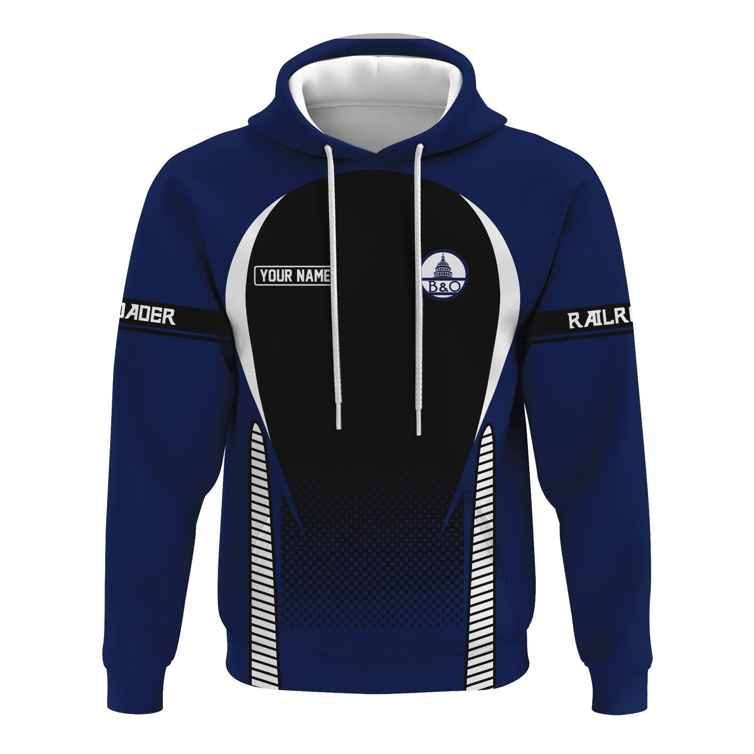 Railspirit Personalized Baltimore and Ohio Railroad Hoodie Stress Is Caused By Not Having Enough Trains B&O  Zip Up Hoodie