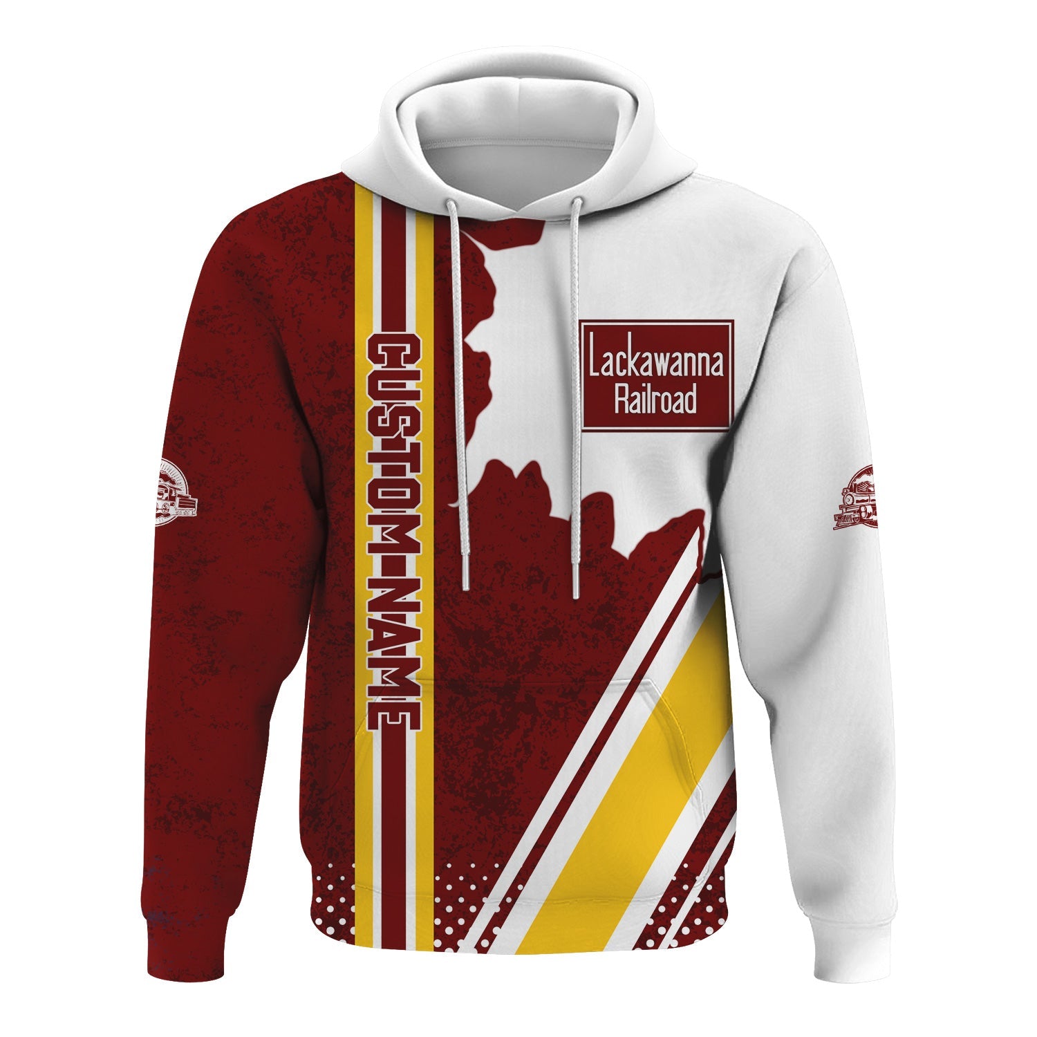 Railspirit Personalized Delaware, Lackawanna and Western Railroad Hoodie DL&W All Over Printed Unisex Zip Up Hoodie