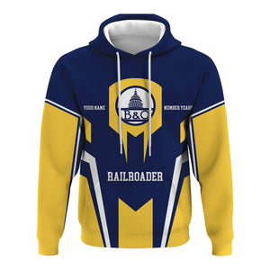 Railspirit Personalized Baltimore and Ohio Railroad Hoodie Custom Year Railroader B&O Zip Up Hoodie Gift Idea For Train Lover