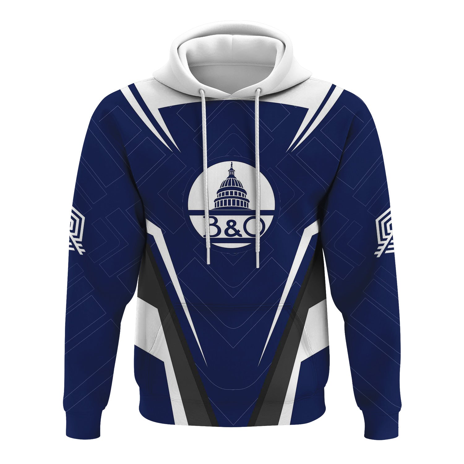 Railspirit Personalized Baltimore and Ohio Railroad Hoodie Railway Inspired Apparel B&O Train Zip Up Hoodie For Train Lovers