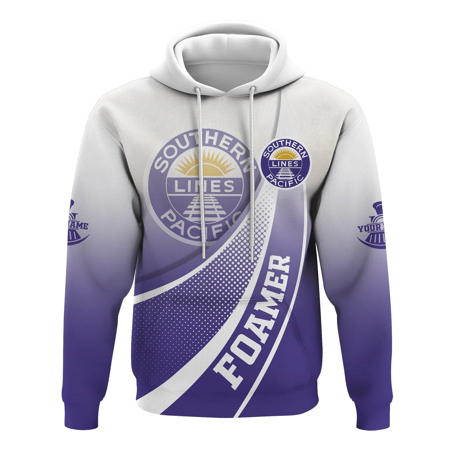 Railspirit Personalized Southern Pacific Railroad Hoodie Railway-Themed Style Zip Up Hoodie Gift Idea For Trainspotter