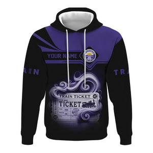 Railspirit Custom Name Southern Pacific Railroad Hoodie American Train Ticket Printed Zip Hoodie