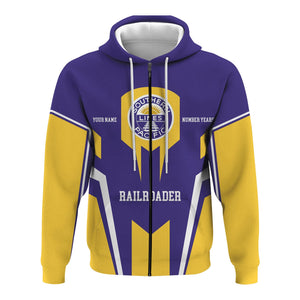 Railspirit Personalized Southern Pacific Railroad Hoodie Custom Year Railroader Zip Up Hoodie Gift Idea For Train Lover