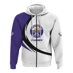 Railspirit Personalized Southern Pacific Railroad Hoodie Unique Graphic Style Zip Up Hoodie For Train Enthusiasts