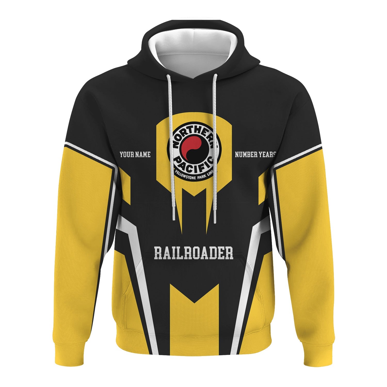 Railspirit Personalized Northern Pacific Railway Hoodie Custom Year Railroader Zip Up Hoodie Gift Idea For Train Lover