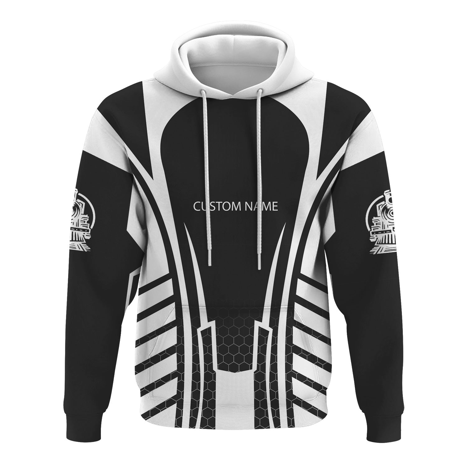 Railspirit Personalized Northern Pacific Railway Hoodie Striped Railroad Style Train Zip Up Hoodie All Over Print