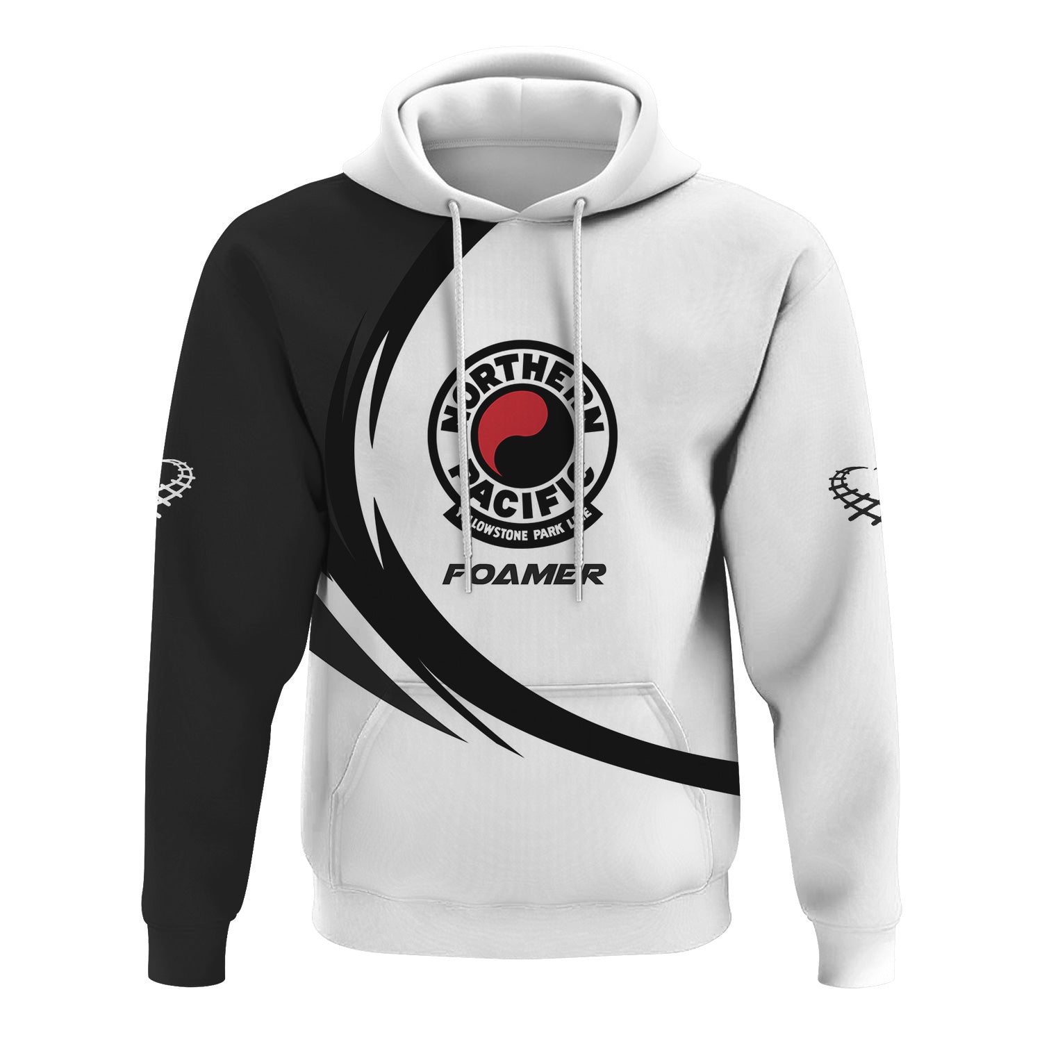Railspirit Personalized Northern Pacific Railway Hoodie Unique Graphic Style Zip Up Hoodie For Train Enthusiasts