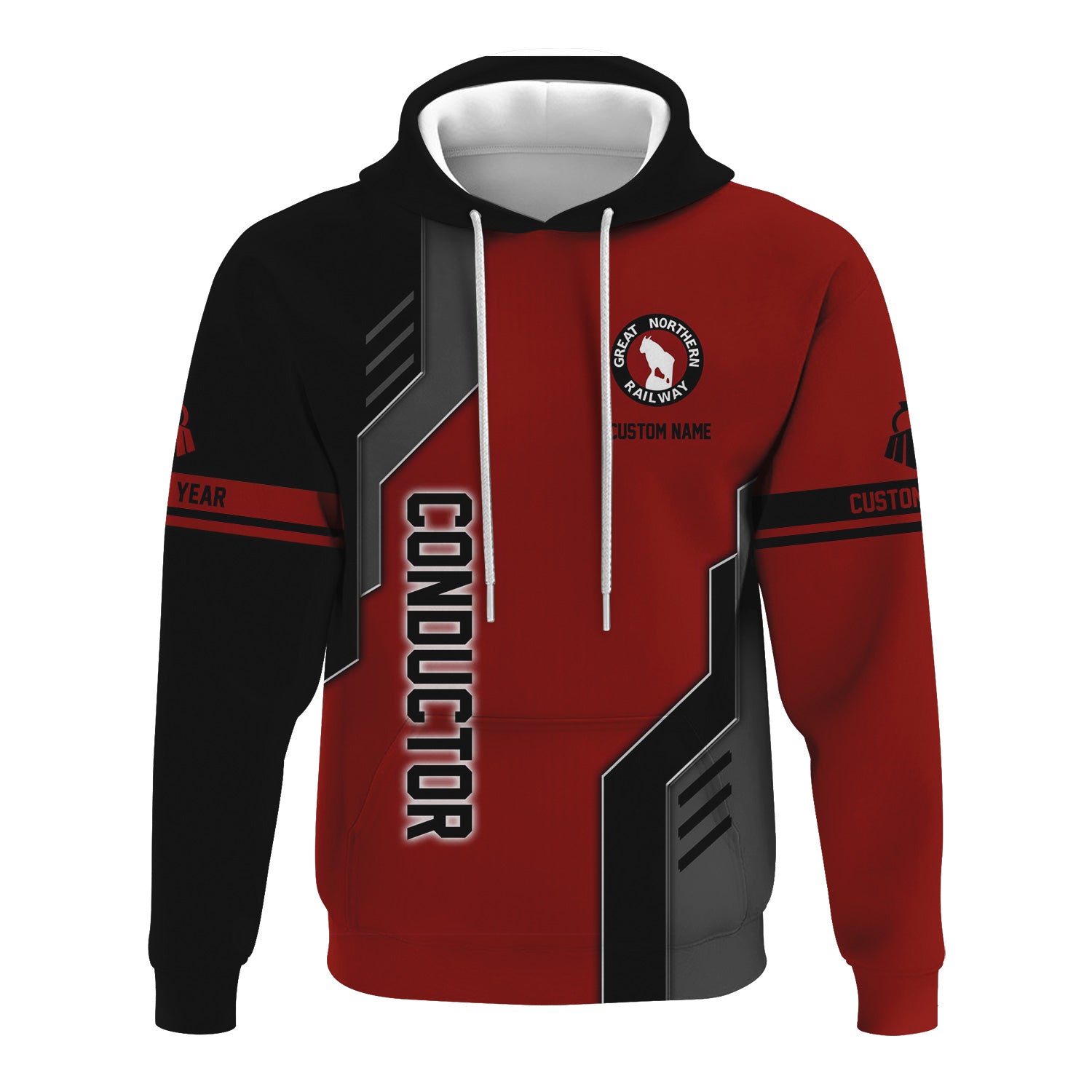 Railspirit Personalized Great Northern Railway Hoodie Unique Railway Style with Custom Job GNR Train Zip Up Hoodie