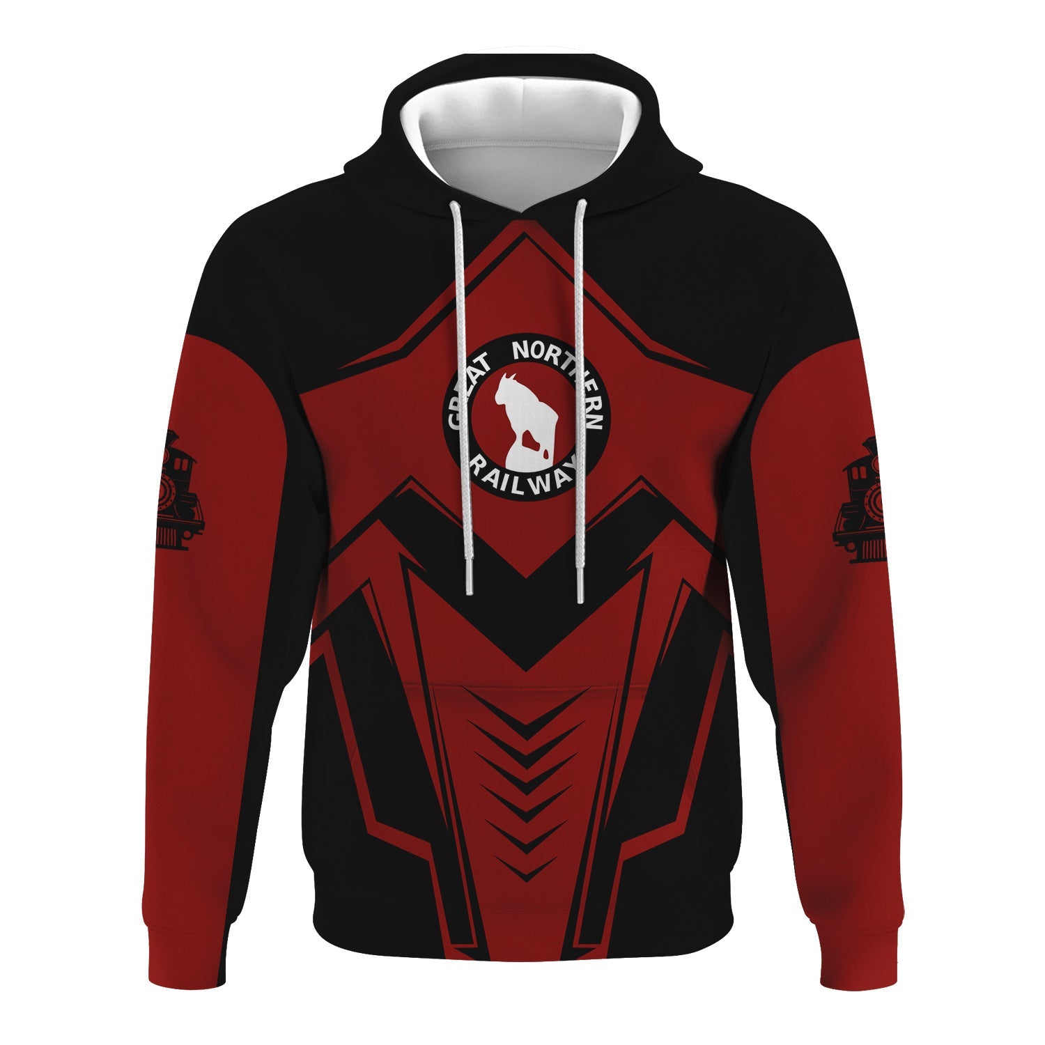 Railspirit Personalized Great Northern Railway Hoodie Railway Trainspotter Style GNR Zip Up Hoodie Gift Idea For Foamers