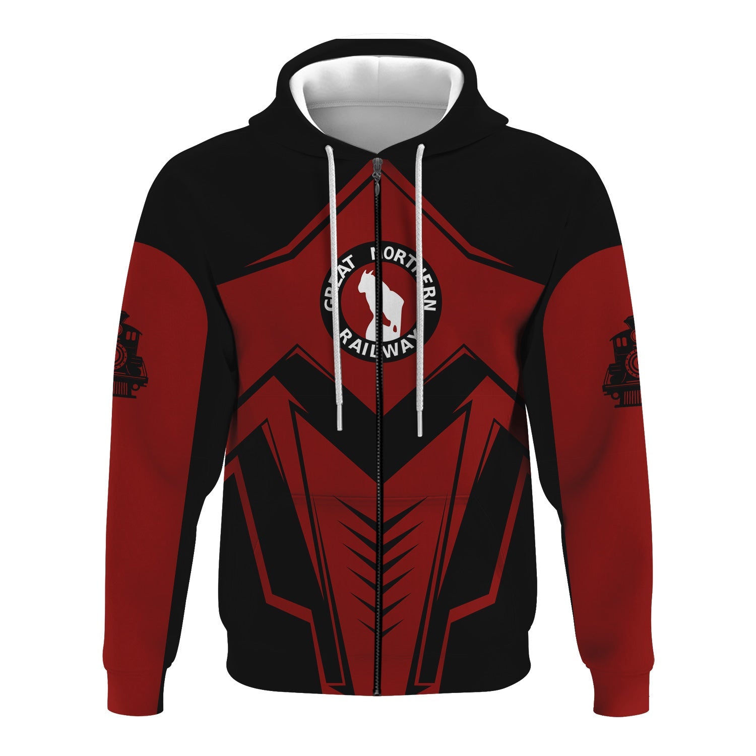 Railspirit Personalized Great Northern Railway Hoodie Railway Trainspotter Style GNR Zip Up Hoodie Gift Idea For Foamers