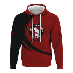 Railspirit Personalized Great Northern Railway Hoodie Unique Graphic Style GNR Zip Up Hoodie For Train Enthusiasts