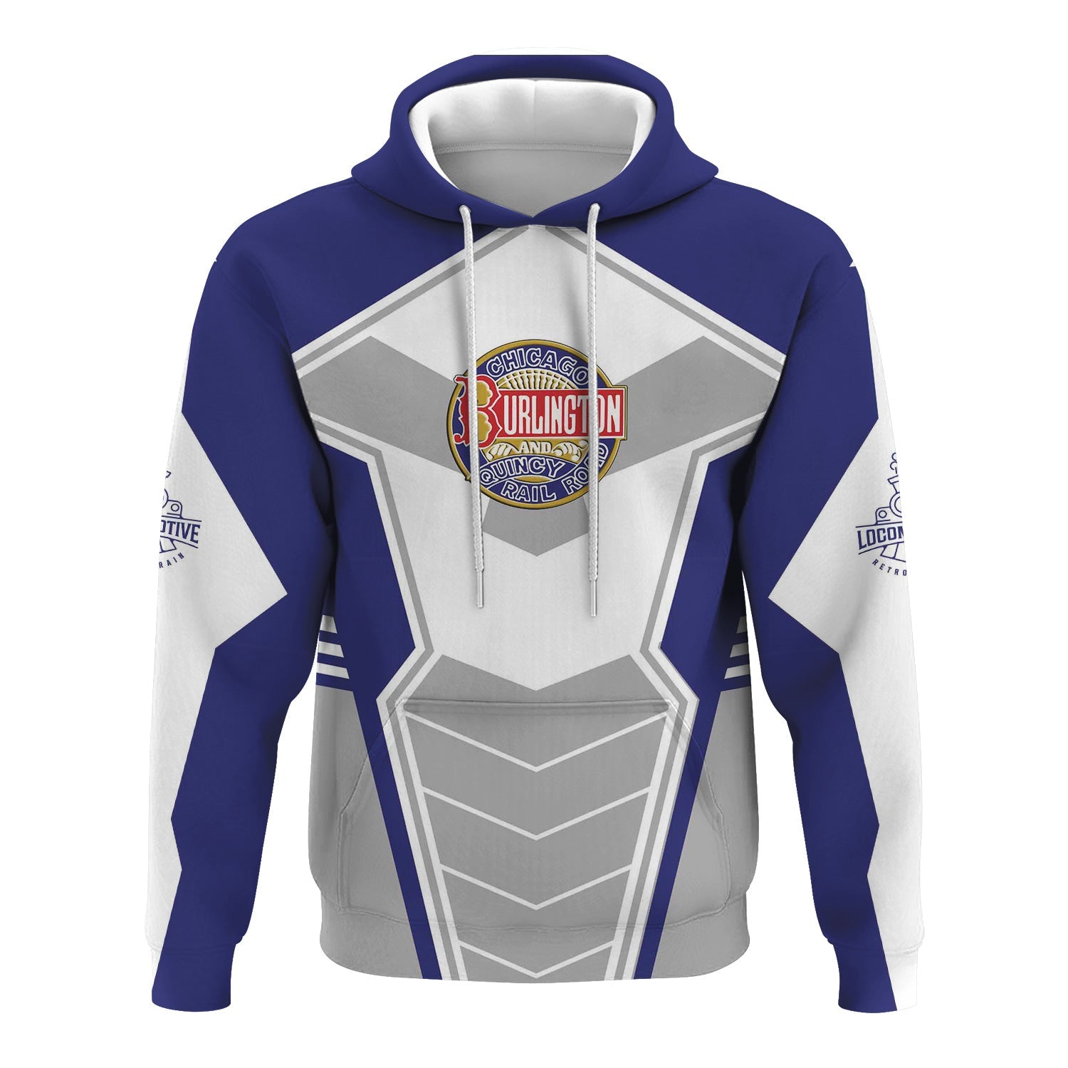 Railspirit Personalized Chicago, Burlington and Quincy Railroad Hoodie Engine-Inspired Style Train Zip Up Hoodie for Railroad Fanatic