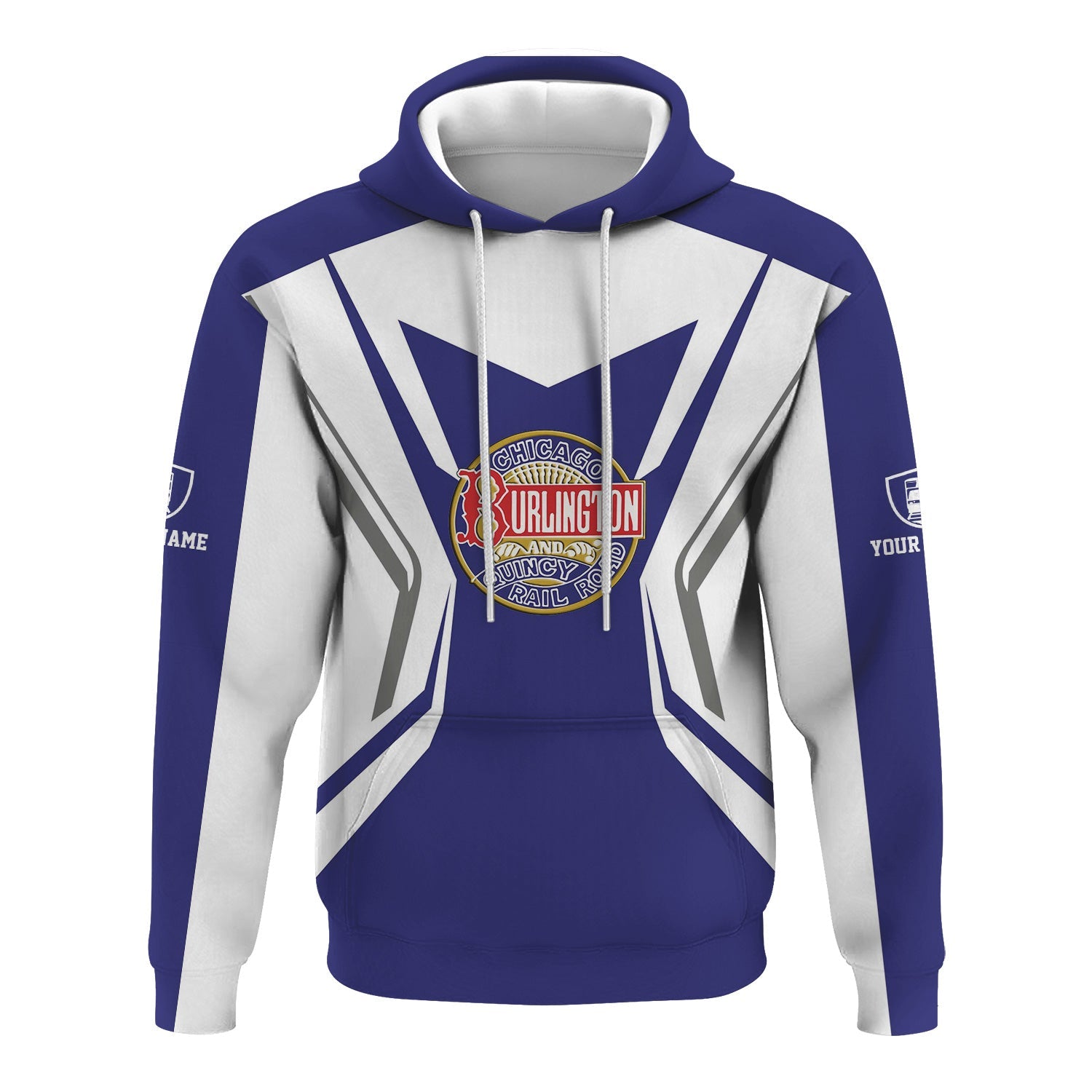 Railspirit Personalized Chicago, Burlington and Quincy Railroad Hoodie Unique Style with Custom Job Train Zip Up Hoodie
