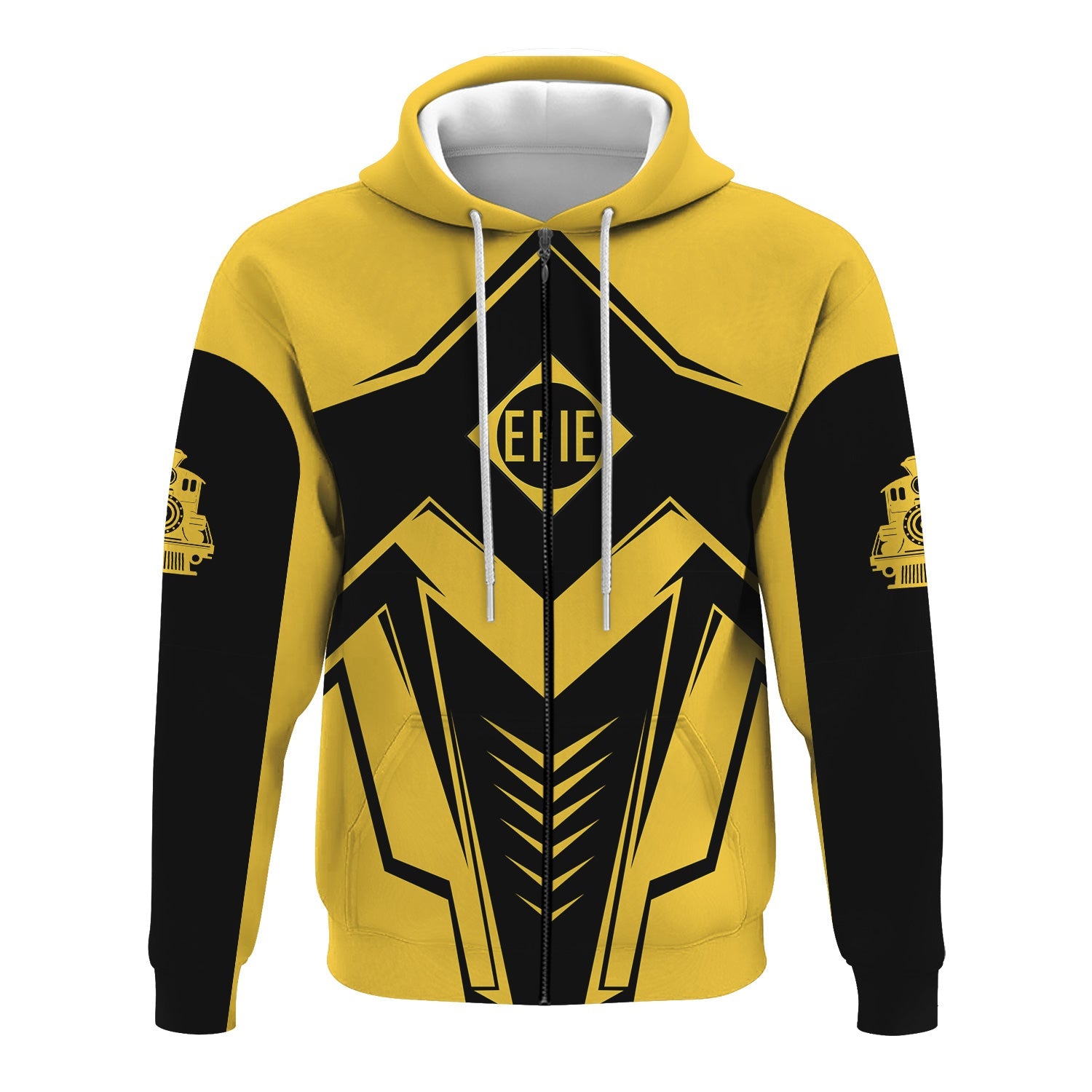 Railspirit Personalized Erie Railroad Hoodie Railway Trainspotter Style Zip Up Hoodie Gift Idea For Foamers
