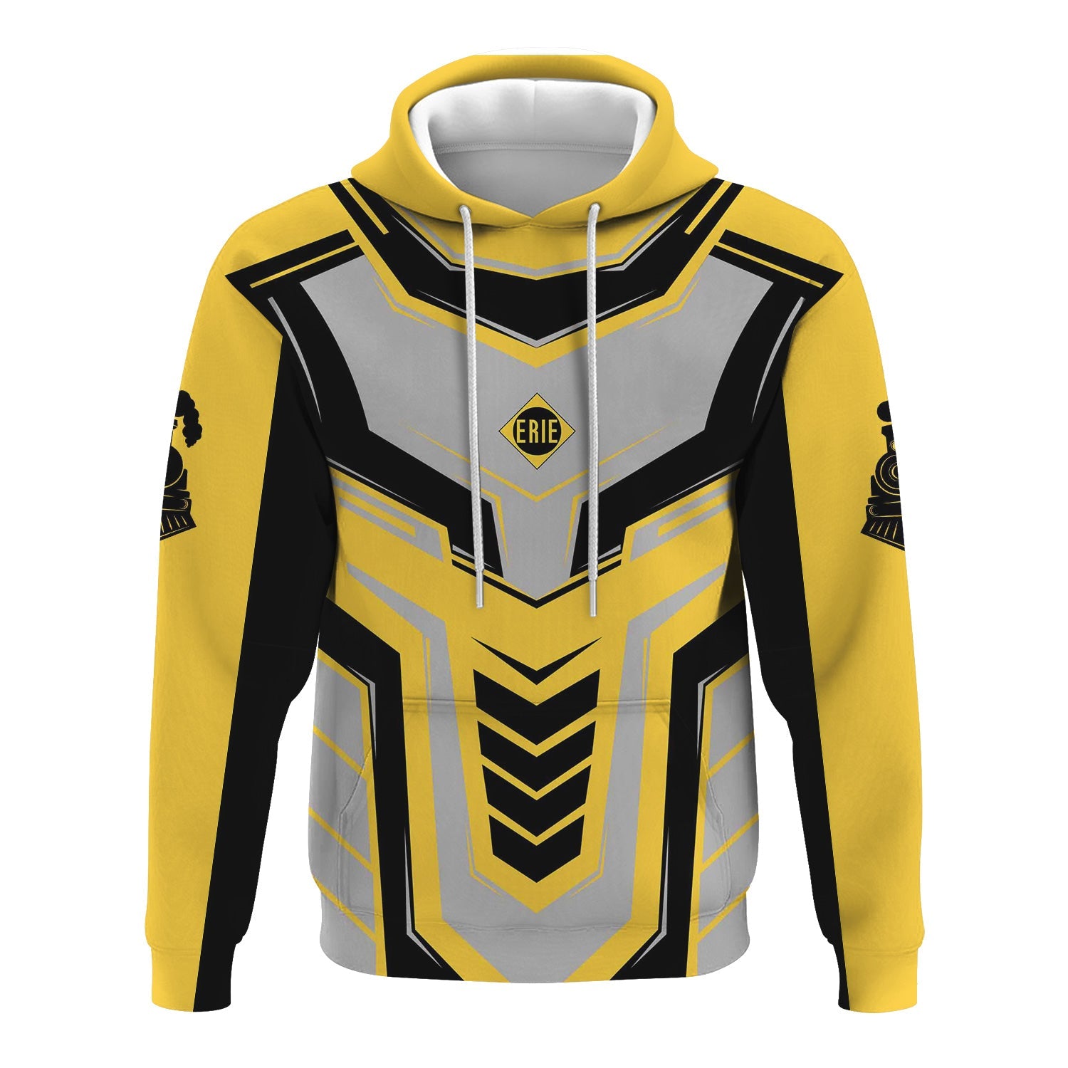 Railspirit Personalized Erie Railroad Hoodie Armor-Inspired Design Train Zip Up Hoodie All Over Print