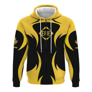 Railspirit Personalized Erie Railroad Hoodie Distinctive Flame Style Zip Up Hoodie For Steam Engine Addict