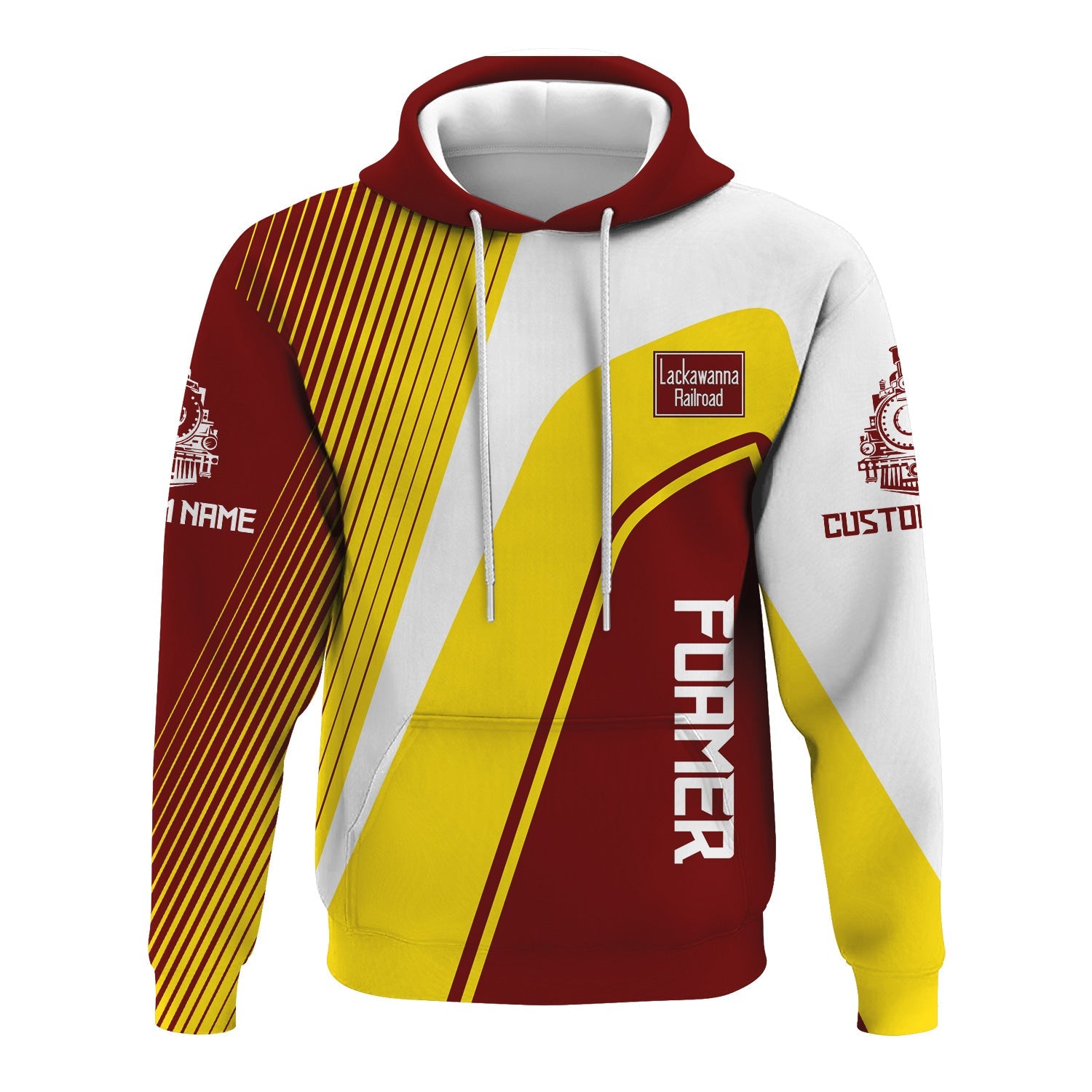 Railspirit Personalized Delaware, Lackawanna and Western Railroad Hoodie Vibrant Striking Style DL&W Zip Up Hoodie For Rail Enthusiasts