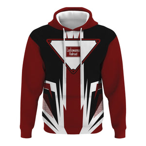 Railspirit Delaware, Lackawanna and Western Railroad Hoodie Bold Graphic Style DL&W All Over Printed Zip Up Hoodie