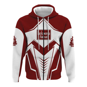 Railspirit Personalized Delaware, Lackawanna and Western Railroad Hoodie Railway Trainspotter Style DL&W Zip Up Hoodie Gift Idea For Foamers