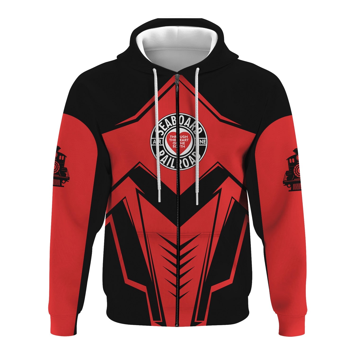 Railspirit Personalized Seaboard Air Line Railroad Hoodie Railway Trainspotter Style Zip Up Hoodie Gift Idea For Foamers