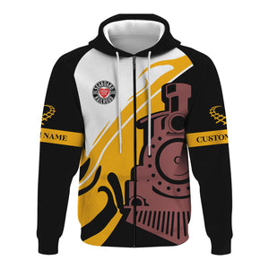 Railspirit Personalized Seaboard Air Line Railroad Hoodie Flame-Inspired Style Zip Up Hoodie Gift Idea For Train Lovers