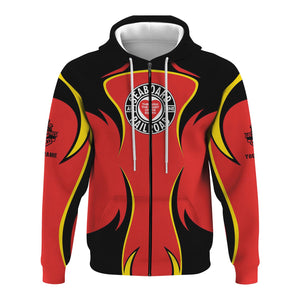 Railspirit Personalized Seaboard Air Line Railroad Hoodie Distinctive Flame Style Zip Up Hoodie For Steam Engine Addict