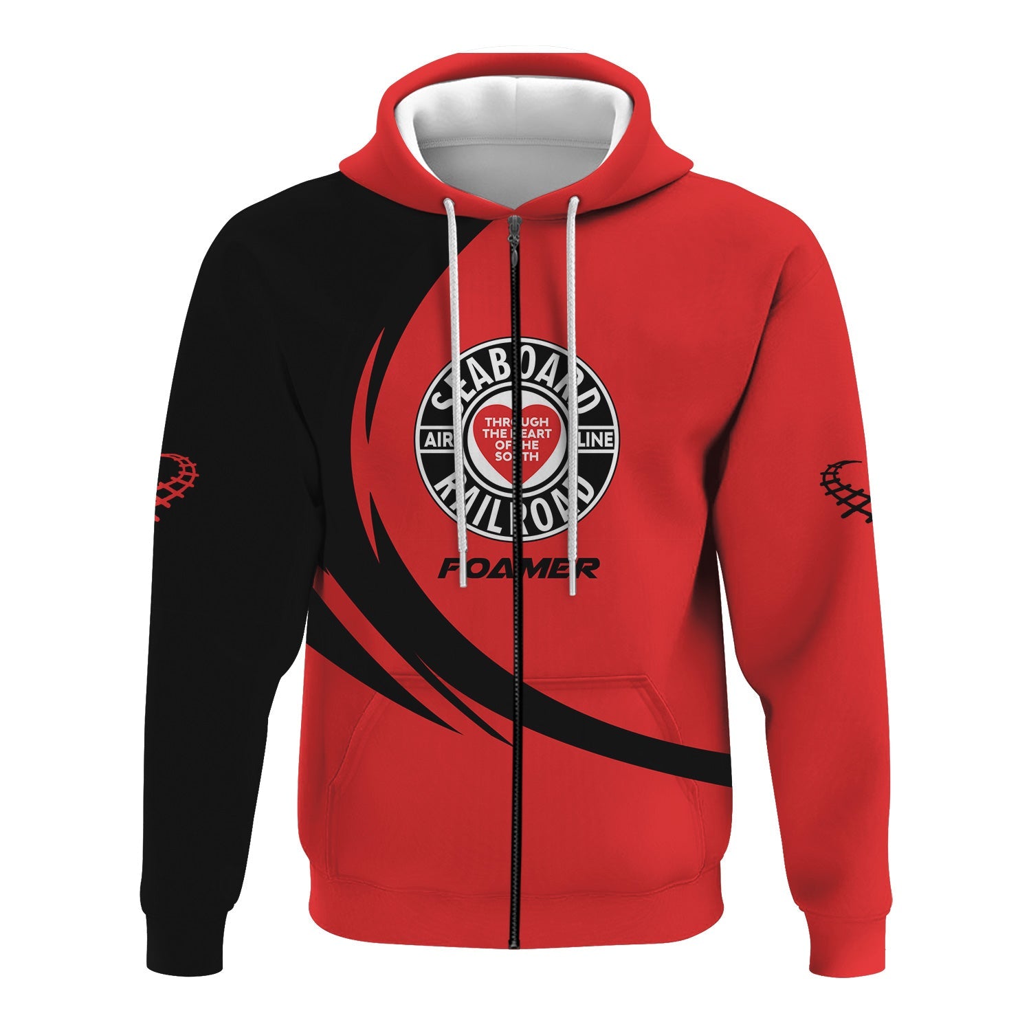 Railspirit Personalized Seaboard Air Line Railroad Hoodie Unique Graphic Style Zip Up Hoodie For Train Enthusiasts