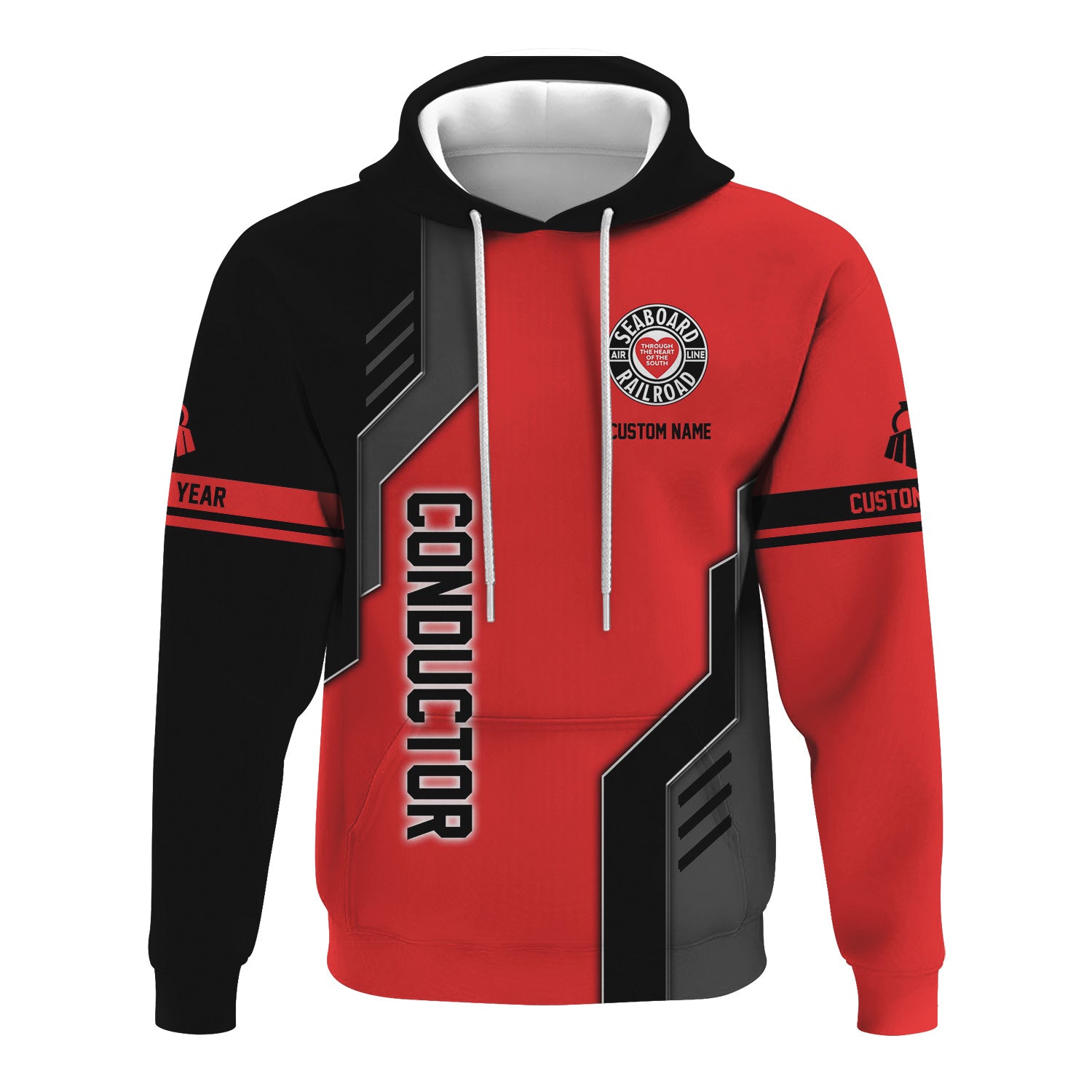Railspirit Personalized Seaboard Air Line Railroad Hoodie Unique Railway Style with Custom Job Train Zip Up Hoodie
