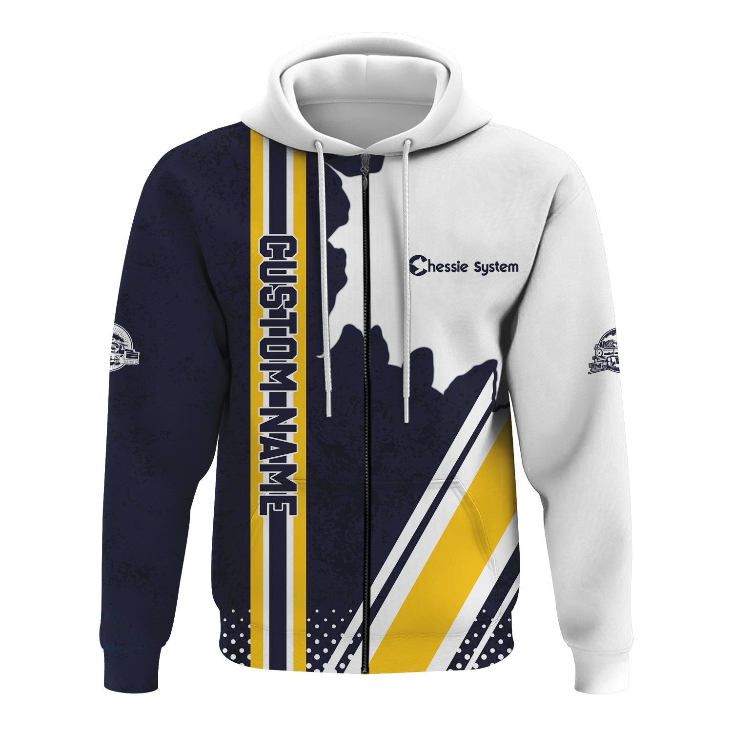 Railspirit Personalized Chessie System Railroad Hoodie All Over Printed Unisex Zip Up Hoodie