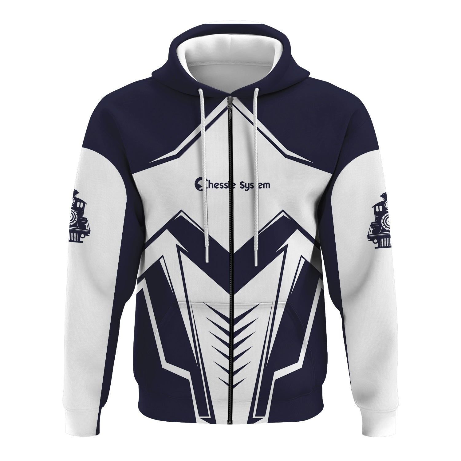 Railspirit Personalized Chessie System Railroad Hoodie Railway Trainspotter Style Zip Up Hoodie Gift Idea For Foamers