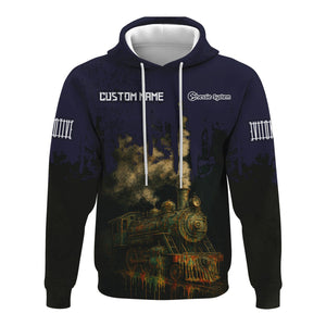 Railspirit Personalized Chessie System Railroad Hoodie Vintage Train Art Style Zip Up Hoodie For Locomotive Fans