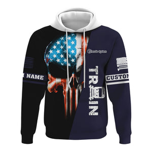 Railspirit Personalized Chessie System Railroad Hoodie Train Skull American Flag Zip Up Hoodie All Over Print