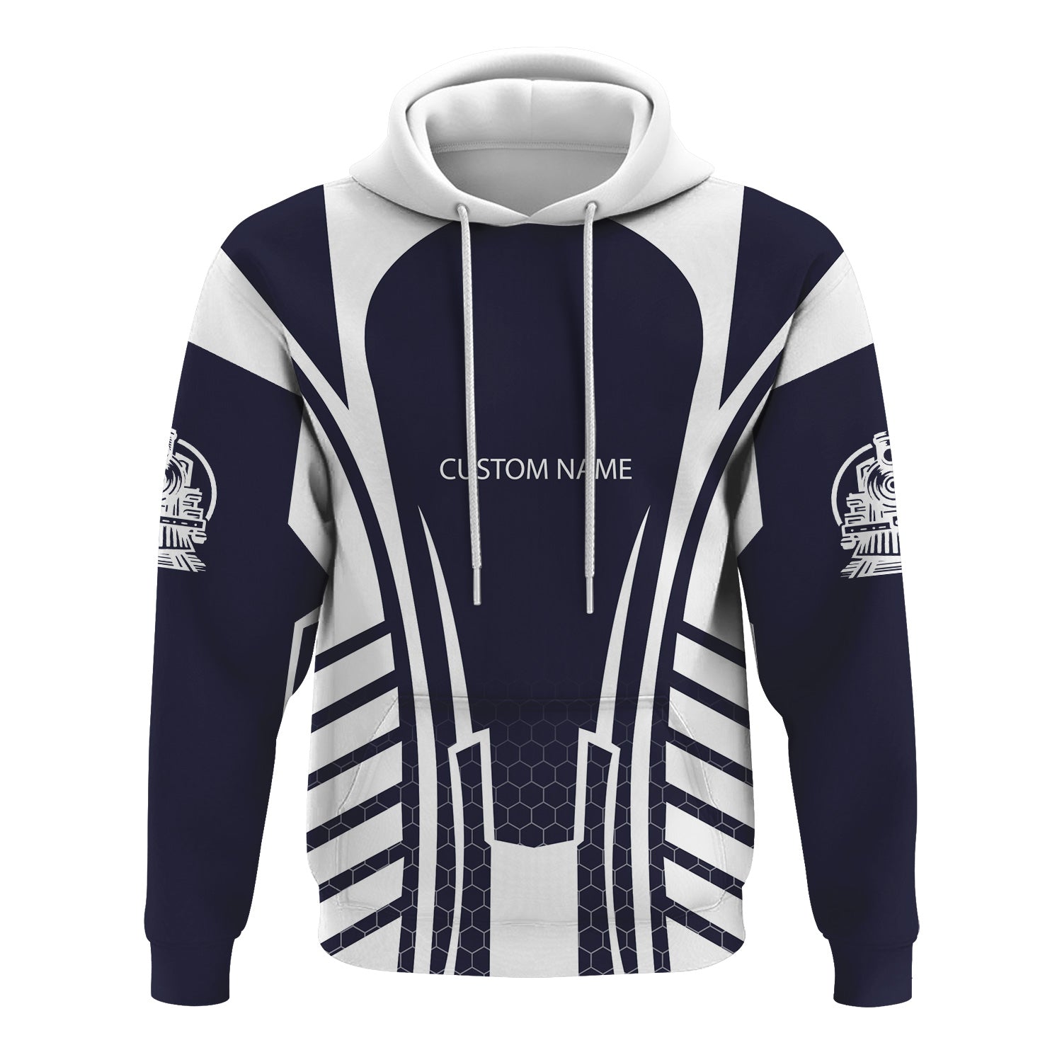 Railspirit Personalized Chessie System Railroad Hoodie Striped Railroad Style Train Zip Up Hoodie All Over Print