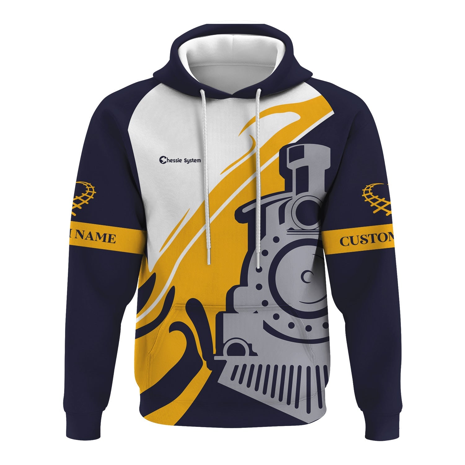 Railspirit Personalized Chessie System Railroad Hoodie Flame-Inspired Style Zip Up Hoodie Gift Idea For Train Lovers