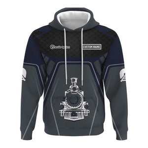 Railspirit Personalized Chessie System Railroad Hoodie Steam Locomotive Engine Graphic Train Zip Up Hoodie All Over Print