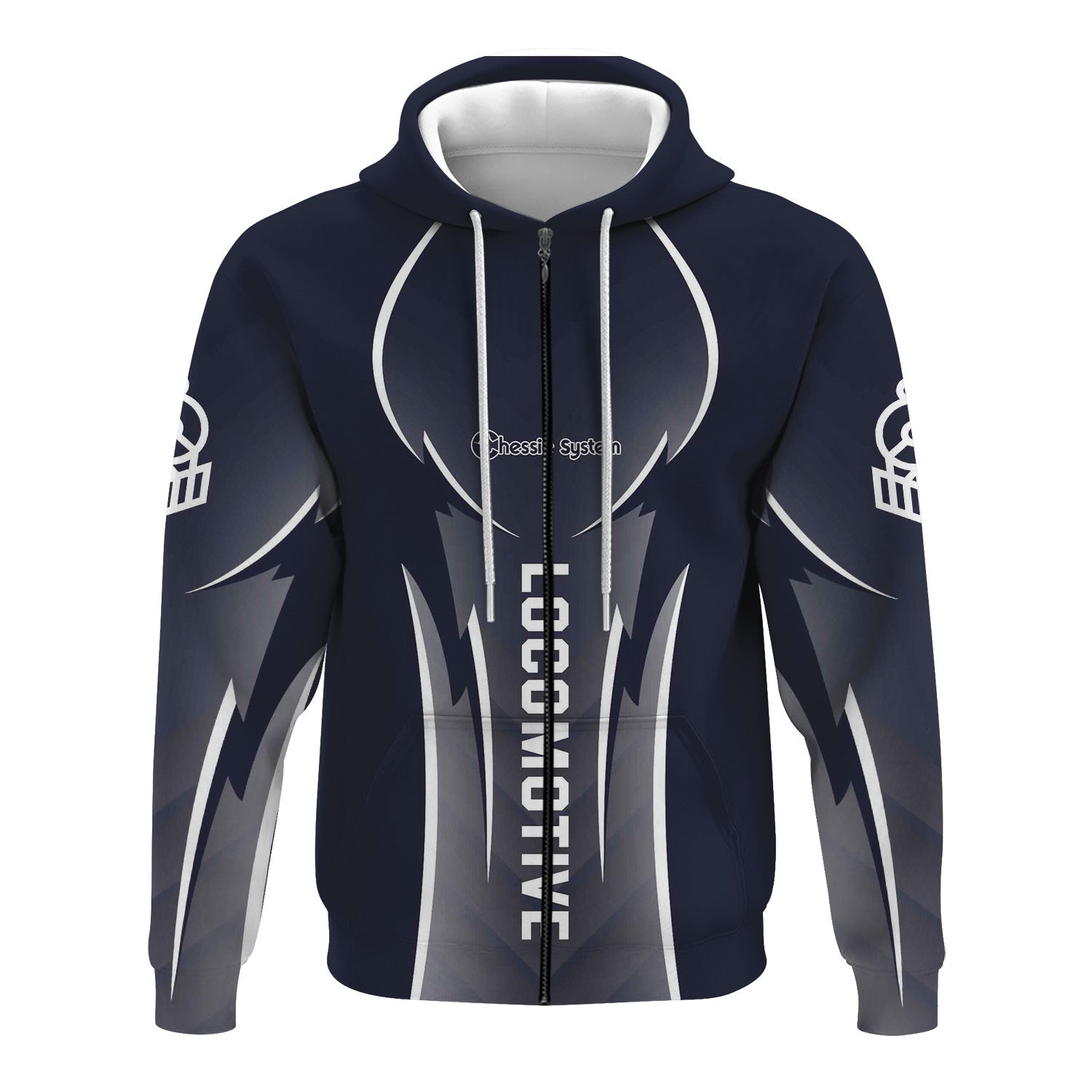 Railspirit Personalized Chessie System Railroad Hoodie Striking Line Style Train Zip Up Hoodie For Locomotive Lovers