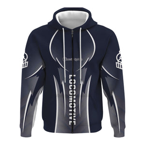 Railspirit Personalized Chessie System Railroad Hoodie Striking Line Style Train Zip Up Hoodie For Locomotive Lovers