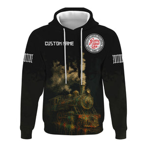 Railspirit Personalized Atlantic Coast Line Railroad Hoodie Vintage Train Art Style Zip Up Hoodie For Locomotive Fans