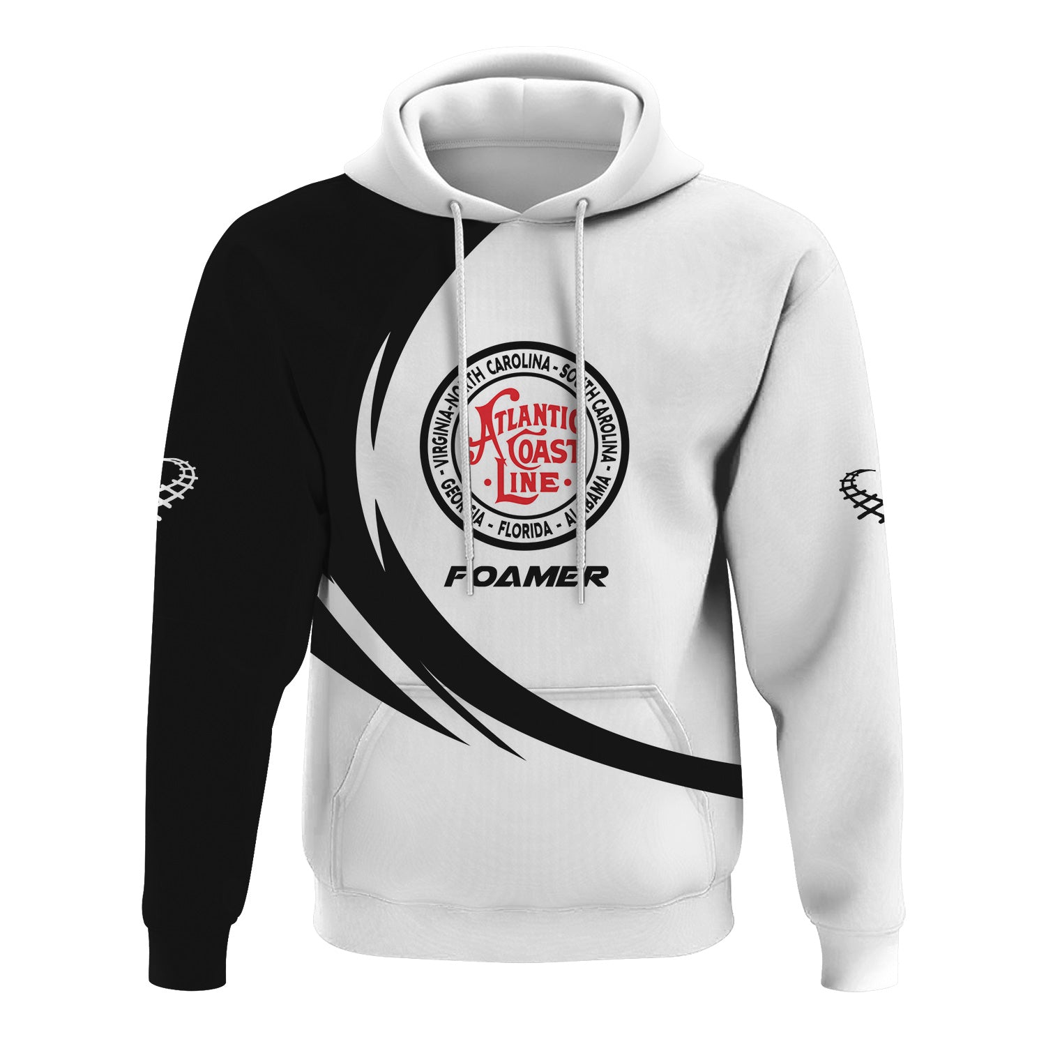 Railspirit Personalized Atlantic Coast Line Railroad Hoodie Unique Graphic Style Zip Up Hoodie For Train Enthusiasts