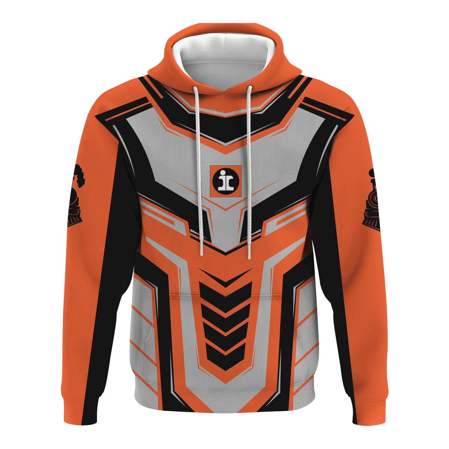 Railspirit Personalized Illinois Central Railroad Hoodie Armor-Inspired Design Train Zip Up Hoodie All Over Print