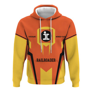 Railspirit Personalized Illinois Central Railroad Hoodie Custom Year Railroader Zip Up Hoodie Gift Idea For Train Lover