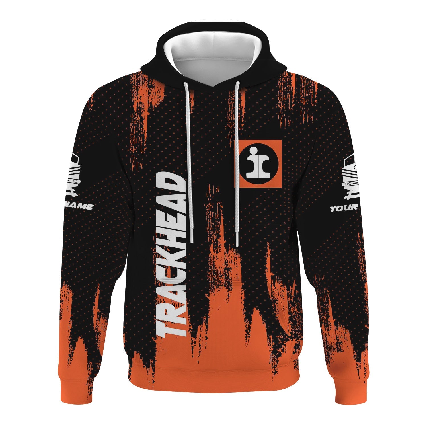 Railspirit Personalized Illinois Central Railroad Hoodie Paint Impact Design Train Zip Up Hoodie for Trackhead