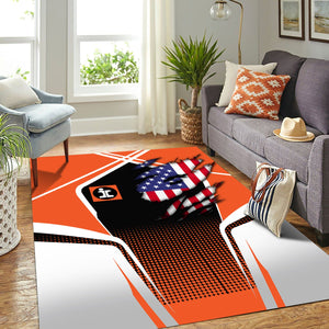 Railspirit Personalized Illinois Central Railroad Area Rug American Eagle Vintage Train Rug