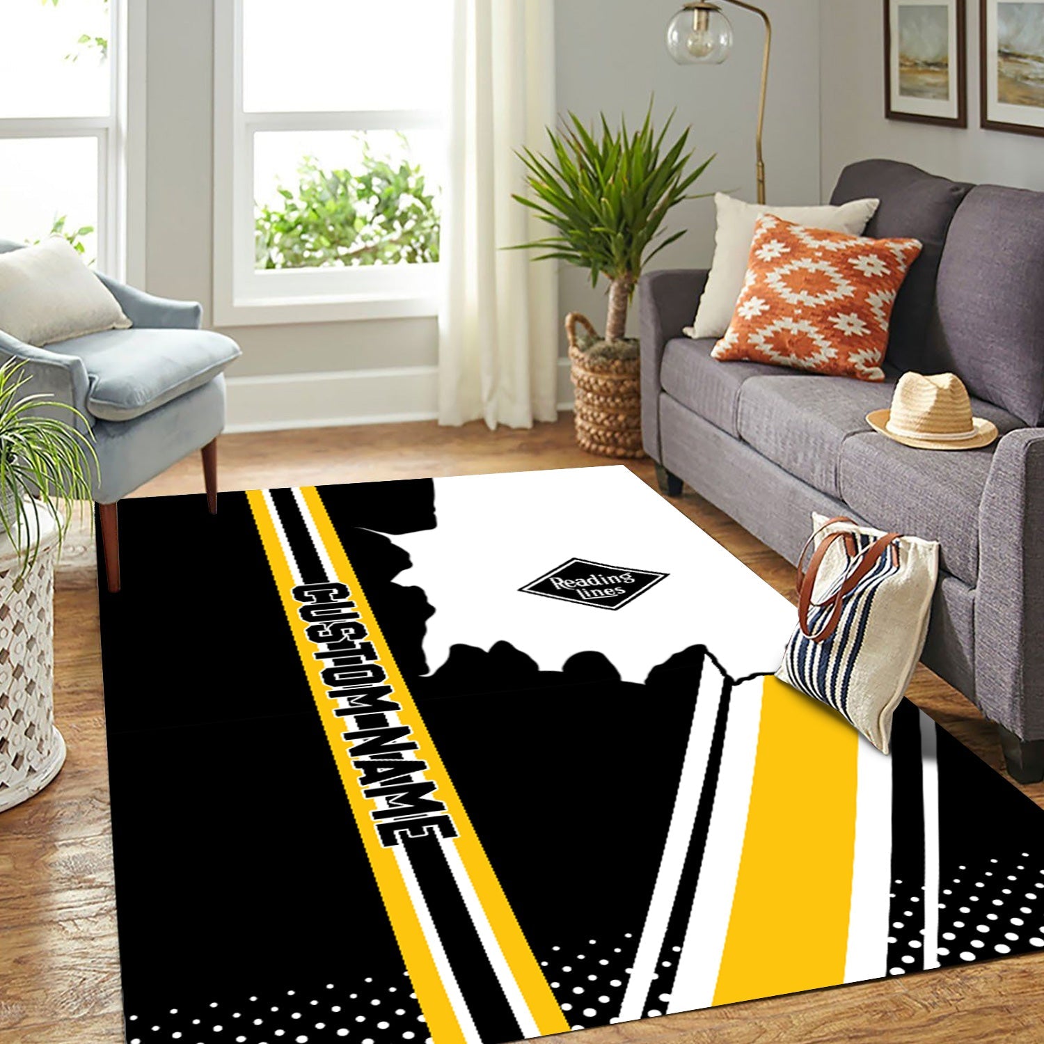 Railspirit Personalized Reading Railroad Area Rug Vintage All Over Printed Rug