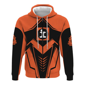 Railspirit Personalized Illinois Central Railroad Hoodie Railway Trainspotter Style Zip Up Hoodie Gift Idea For Foamers