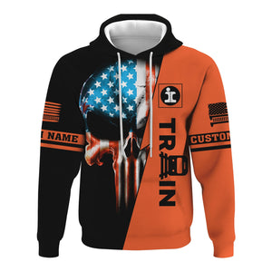 Railspirit Personalized Illinois Central Railroad Hoodie Train Skull American Flag Zip Up Hoodie All Over Print