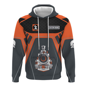 Railspirit Personalized Illinois Central Railroad Hoodie Steam Locomotive Engine Graphic Train Zip Up Hoodie All Over Print