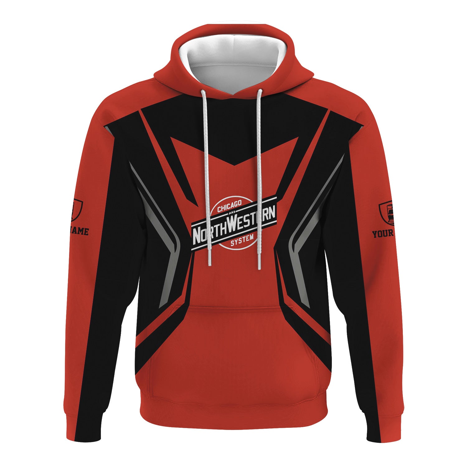 Railspirit Personalized Chicago and North Western Railway Hoodie Unique Style with Custom Job Train Zip Up Hoodie